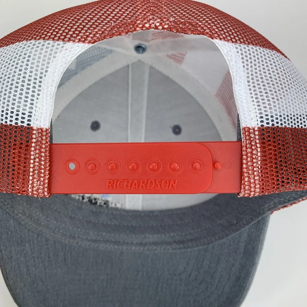 NC Motorsports Hat Flag Mesh Red White Blue Richardson 112PM Snap Trucker Cap